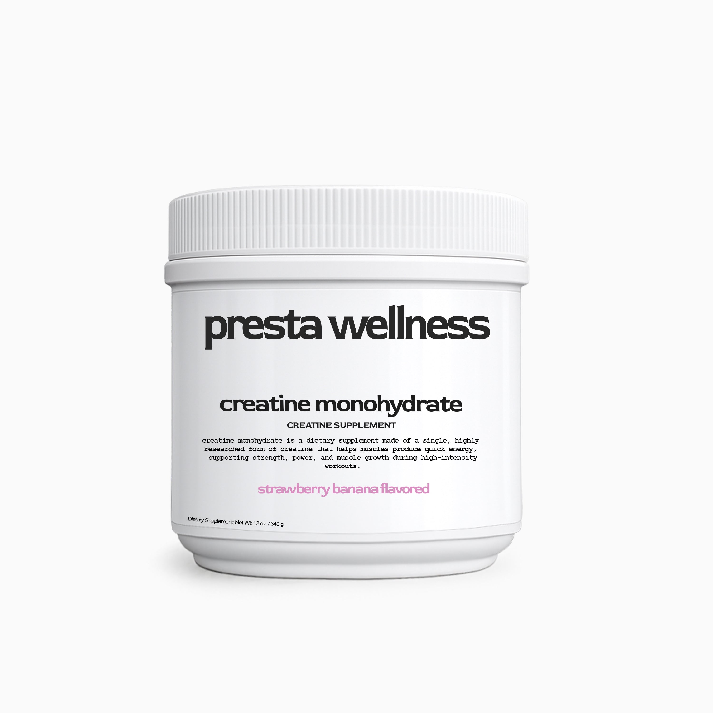 presta wellness creatine monohydrate - strawberry banana